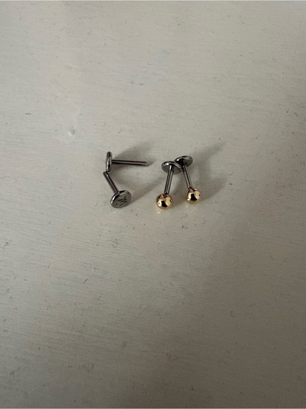 Mejuri 10k gold sphere studs. Pair.